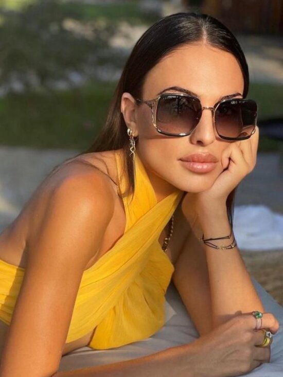 Gucci GG0593SK 002 Square Sunglasses - Havana & Gold / Brown main image 9
